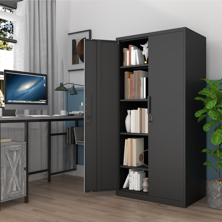 SC1B Basic Metal Garage Storage Cabinet with 4 Adjustable Shelves